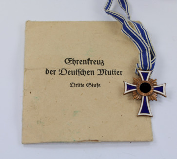 Mutterkreuz in bronze, in Verleihunsgtüte, Heinrich Vogel Pforzheim - Militaria-Berlin
