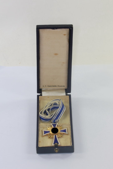 Mutterkreuz in Gold, im Etui C.F. Zimmermann, Pforzheim - Militaria-Berlin