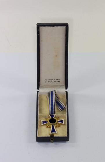 Mutterkreuz in Gold, im Etui, Forster & Graf - Militaria-Berlin