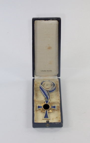 Mutterkreuz in Gold, im Etui, L. Bertfach, Karlsruhe - Militaria-Berlin