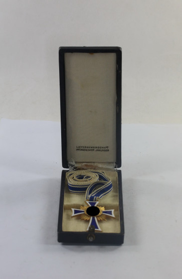 Mutterkreuz in Gold, im Etui Liefergemeinschaft Pforzheimer Innungen - Militaria-Berlin