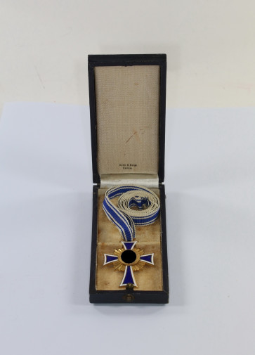 Mutterkreuz in Gold, im Etui, Ochs & Bonn Hanau - Militaria-Berlin