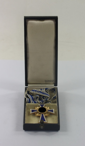 Mutterkreuz in Gold, im Etui Paul Meybauer Berlin S.W.68 - Militaria-Berlin