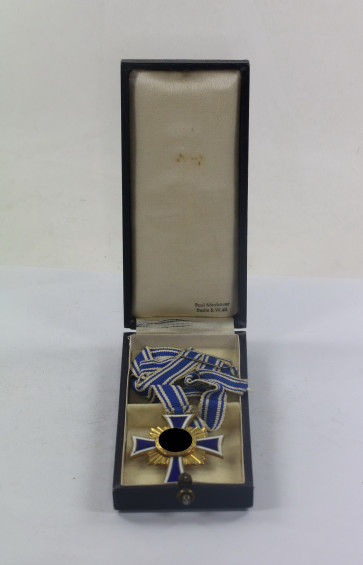  Mutterkreuz in Gold, im Etui, Paul Meybauer Berlin S.W.68 - Militaria-Berlin