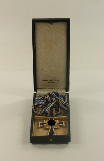 Mutterkreuz in Gold, im Etui Richard Sieper & Söhne Lüdenscheid - Militaria-Berlin