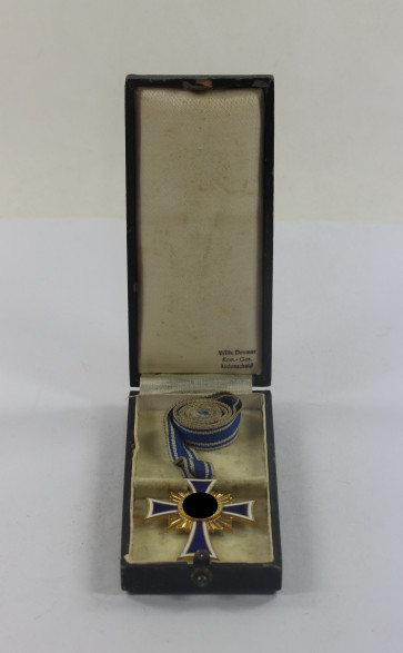 Mutterkreuz in Gold, im Etui Wilh. Deumer Kom.Ges. Lüdenscheid - Militaria-Berlin