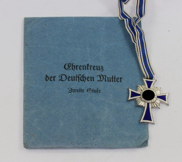 Mutterkreuz in Silber, in Verleihungstüte Moriz Hausch A.G. Pforzheim - Militaria-Berlin