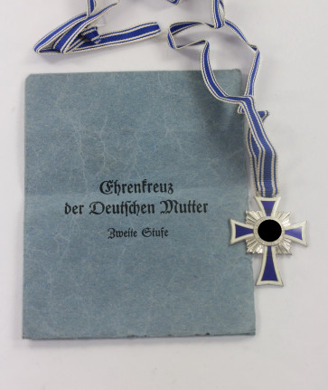  Mutterkreuz in Silber, in Verleihungstütei, J.H. Hammer & Söhne Geringswalde - Militaria-Berlin