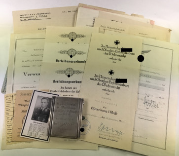 Urkunden Gruppe des Jagdfliegers Josef Zirngibl (9 Abschüsse) - Militaria-Berlin