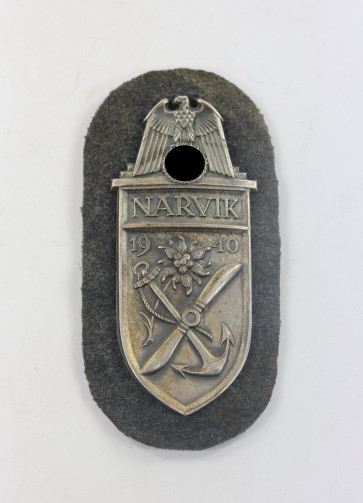 Narvikschild auf Luftwaffenstoff, Cupal (!) Typ 1 (!) C.E. Juncker, Berlin - Militaria-Berlin