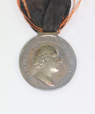 Nassau, Waterloo-Medaille in Silber, Den Nassauischen Streitern Bey WaterlooDen 18. Juni 1815 - Militaria-Berlin