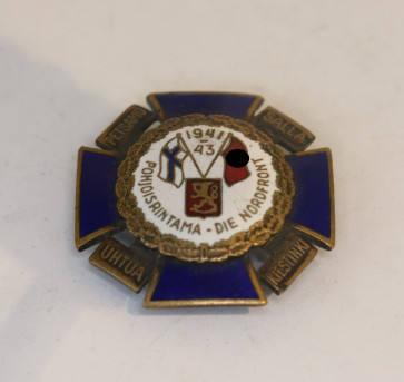 Nordfrontkreuz 1941 - 43, weißer Hintergrund - Salla - Kiestinki - Uhtua - Petsamo - Militaria-Berlin