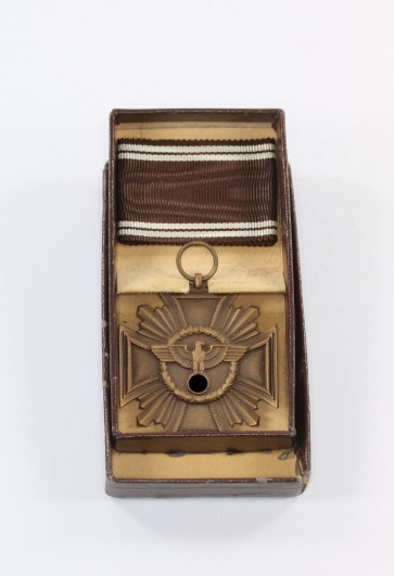 NSDAP Dienstauszeichnung in Bronze, Deumer, Buntmetall (!), im Etui - Militaria-Berlin