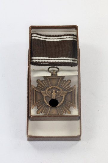 NSDAP Dienstauszeichnung in Bronze, Deumer, Buntmetall (!), im Etui RZM M1/120 - Militaria-Berlin