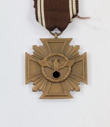  NSDAP Dienstauszeichnung in Bronze, flach, Buntmetall - Treue für Führer und Volk - Militaria-Berlin