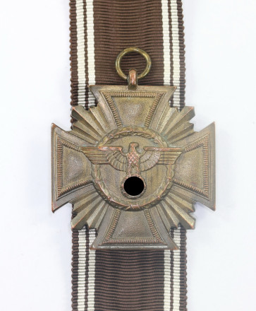  NSDAP Dienstauszeichnung in Bronze, Hst. 10 - Deschler (!), Cupal (!), flach, Für Treue für Führer und Volk - Militaria-Berlin