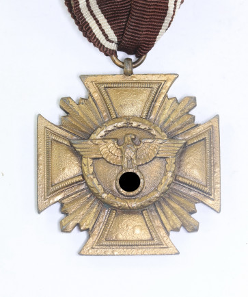 NSDAP Dienstauszeichnung in Bronze, massive Ausführung (Zink) - Militaria-Berlin
