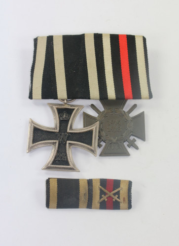 Ordenschnal 2X, mit Feldspange, Eisernes Kreuz, Hst. J - Militaria-Berlin