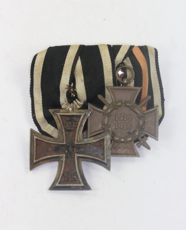 Ordenschnalle 2X, EK-2 1914, Ehrenkreuz für Frontkämpfer - Militaria-Berlin
