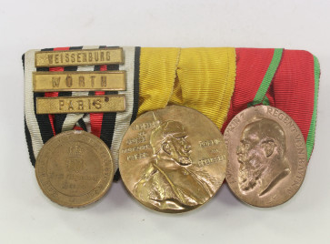 Ordenschnalle 3X, Gust. Uhlig Orden u. Ehrenzeichen Halle S. untere Leipzigerstr.  - Militaria-Berlin