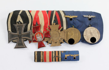 Ordenschnalle 5X + Feldspange, Oberst Hellmuth Bartsch - Militaria-Berlin