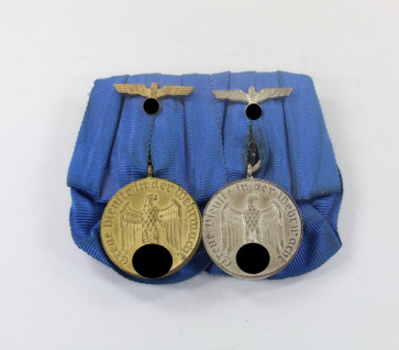  Ordensschnalle 2X - Wehrmachtsdienstauszeichung  - Militaria-Berlin