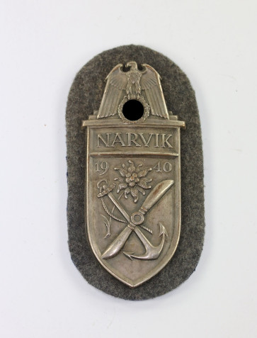 Narvikschild auf Luftwaffenstoff, Cupal (!) Typ 1 (!) - Militaria-Berlin