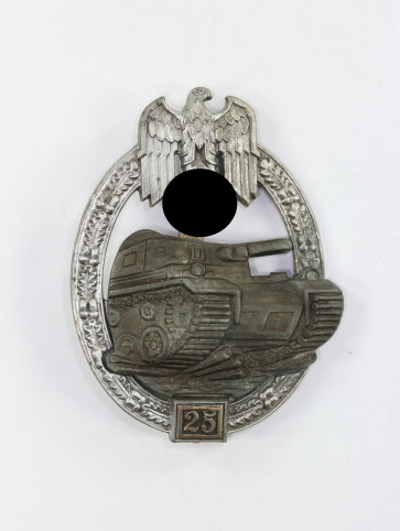 Panzerkampfabzeichen in Silber mit Einsatzzahl 25, Hst. JFS - Militaria-Berlin