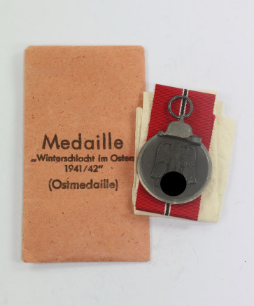 Ostmedaille, Hst. 20, in Verleihungstüte C.F. Zimmermann Pforzheim - Militaria-Berlin