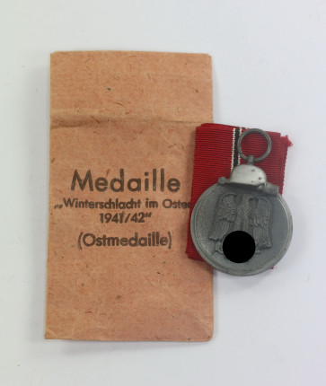 Ostmedaille, Hst. 6., in Verleihungstüte Fritz Zimmermann Stuttgart - Militaria-Berlin