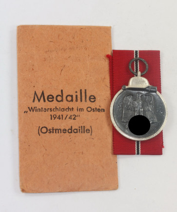 Ostmedaille, Hst. 65, in Verleihungstüte Klein & Qunzer A.G. Oberstein - Militaria-Berlin
