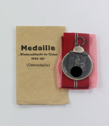 Ostmedaille, Hst. 88, in Verleihungstüte Werner Redo Saarlautern - Militaria-Berlin