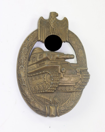 Panzerkampfabzeichen in Bronze, Hst. A.S. (Adolf Scholze, Gablonz) - Militaria-Berlin