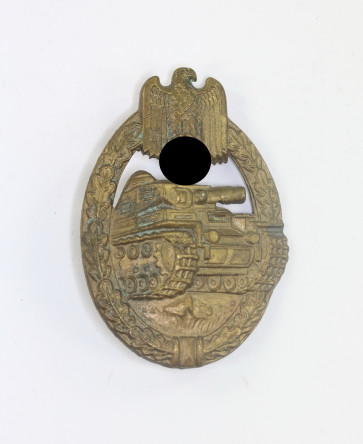 Panzerkampfabzeichen in Bronze, Hst. ÜÜ, breite Nadel (!) - Militaria-Berlin