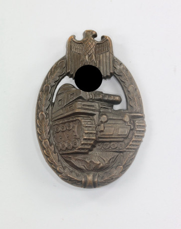 Panzerkampfabzeichen in Bronze, Hymmen & Co., Buntmetall (!) - Militaria-Berlin