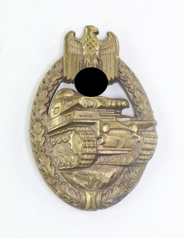Panzerkampfabzeichen in Bronze, Schauerte & Höhfeld, Lüdenscheid, Buntmetall - Militaria-Berlin