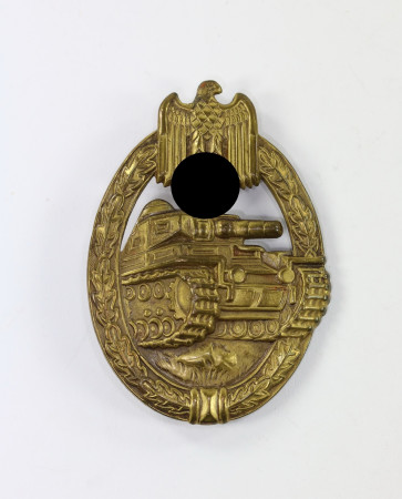 Panzerkampfabzeichen in Bronze, Schickle, Buntmetall - Militaria-Berlin