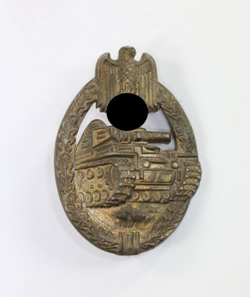 Panzerkampfabzeichen in Bronze, "Scooped out Flat back" - Militaria-Berlin