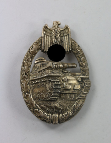  Panzerkampfabzeichen in Silber, C.E. Juncker, Neusilber, Porsche Variante - Militaria-Berlin