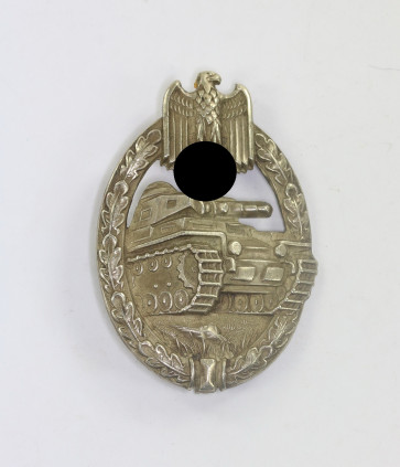  Panzerkampfabzeichen in Silber, C.E. Juncker, Neusilber, Porsche Variante - Militaria-Berlin