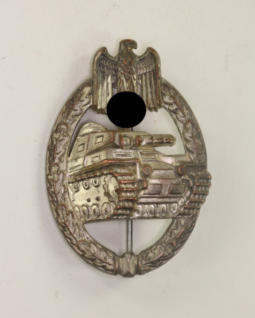 Panzerkampfabzeichen in Silber, Hst. A, Cupal (!), Cut Out (!) - Militaria-Berlin