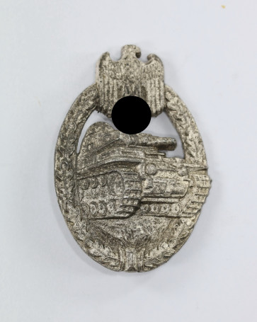 Panzerkampfabzeichen in Silber, Wilhelm Deumer, kurze Nadel (!) - Militaria-Berlin