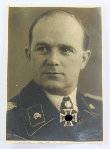 Portraitfoto Oberstleutnant Bernhard Sauvant (Panzertruppe, Eichenlaub) - Militaria-Berlin