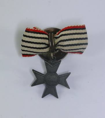 Preußen, Knopflocjdekoration mit 16 MM Miniatur Verdienstkreuz für Kriegshilfsdienst - Militaria-Berlin