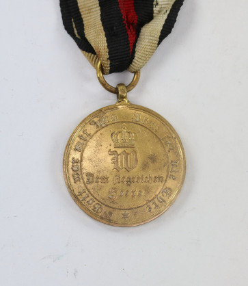  Preußen, Kriegsdenkmünze für Kämpfer 1870, Ranschrift AUS EROBERTEM GESCHUETZ - Militaria-Berlin