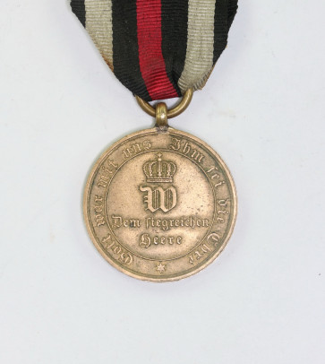Preußen, Kriegsdenkmünze für Kämpfer 1870, Ranschrift AUS EROBERTEM GESCHUETZ - Militaria-Berlin
