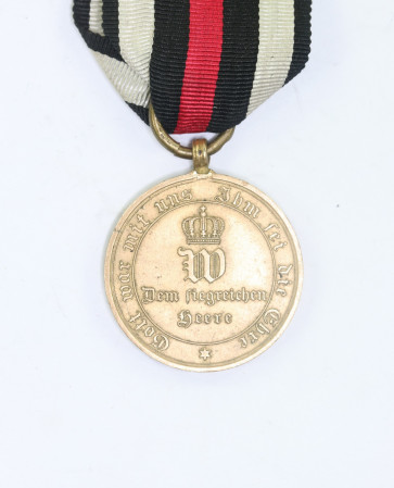 Preußen, Kriegsdenkmünze für Kämpfer 1870, Ranschrift AUS EROBERTEM GESCHUETZ - Militaria-Berlin