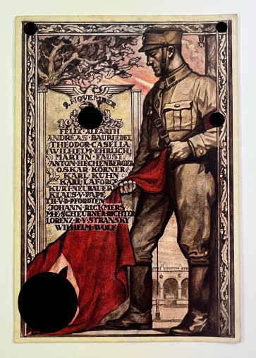  Propagandapostkarte, Zum Gedenken des 9. November 1923, Hoffmann München - Militaria-Berlin