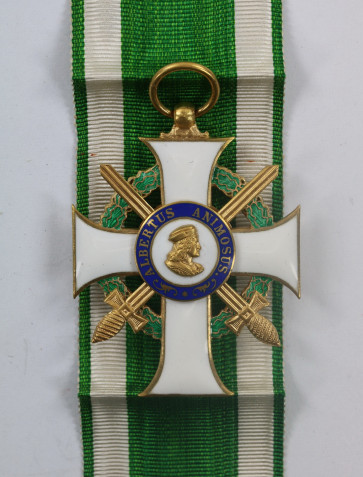 Sachsen, Albrechtsorden Ritterkreuz 1.Klasse mit Schwerter, Hst. S (Scharfenberg, Dresden) - Militaria-Berlin