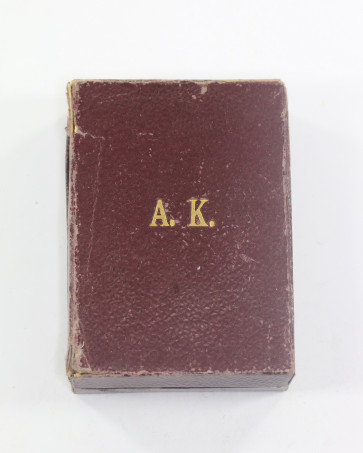 Sachsen, Etui Albrechtsorden Albrechtkreuz (A.K.), G.A. Scharfenberg Dresden Seestr. 16 C.E. Kunath Ordensband Lager Dresden Altmarkt 2   - Militaria-Berlin